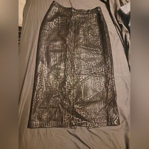 Vintage Embossed Suede/Leather Skirt